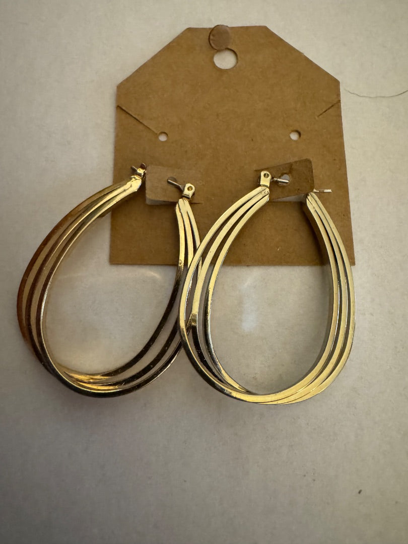 Teardrop multi strand hoop earrings