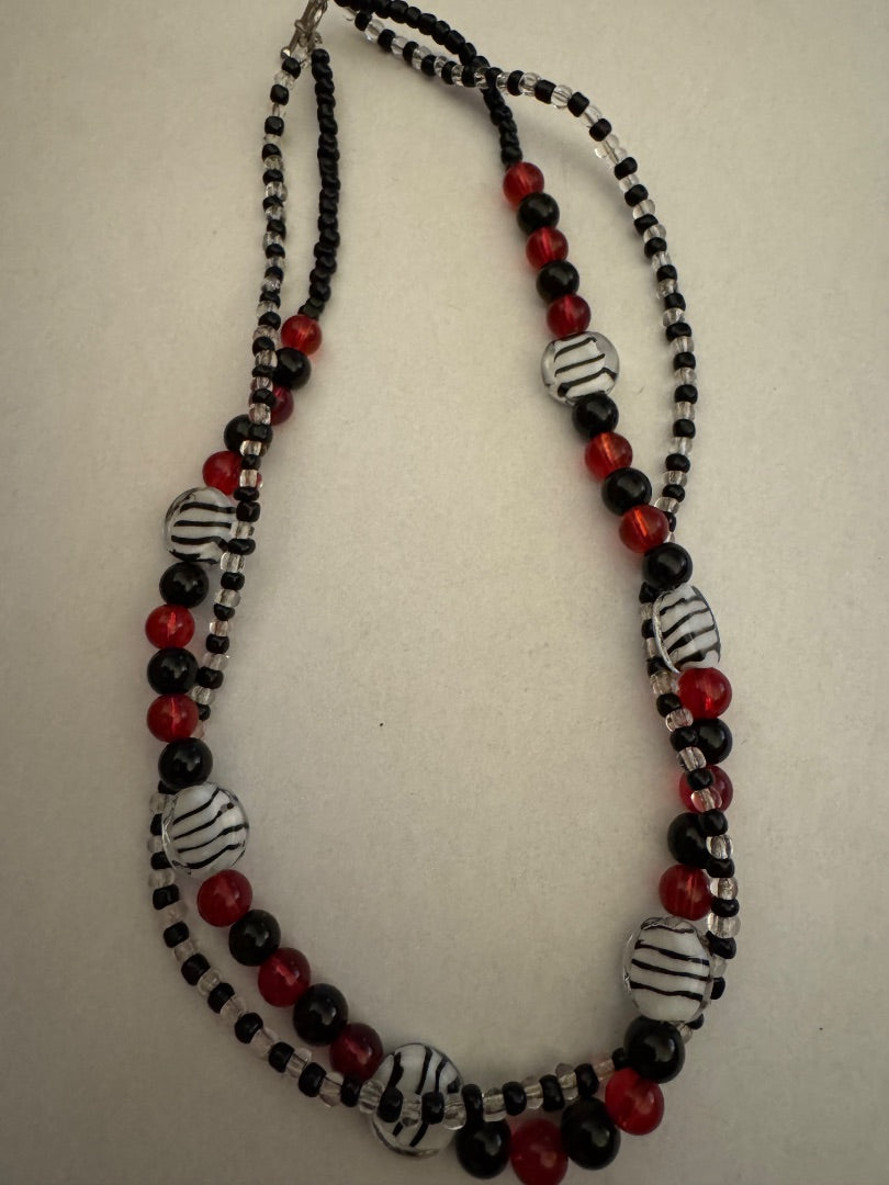 Black Red White necklace