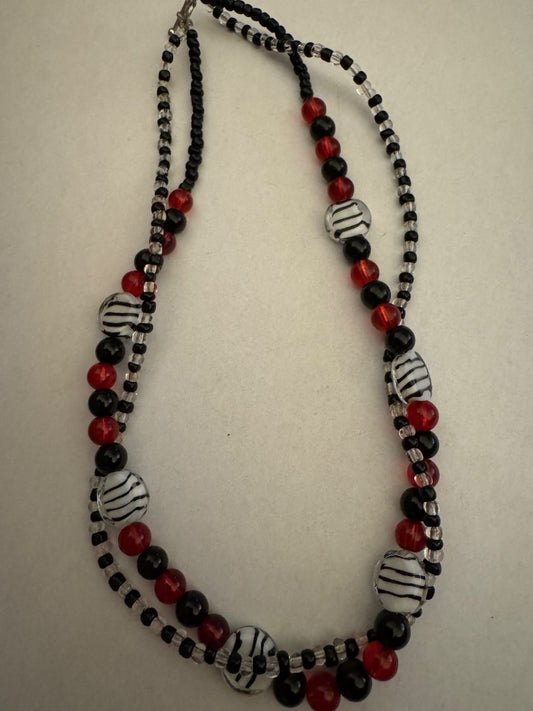 Black Red White necklace