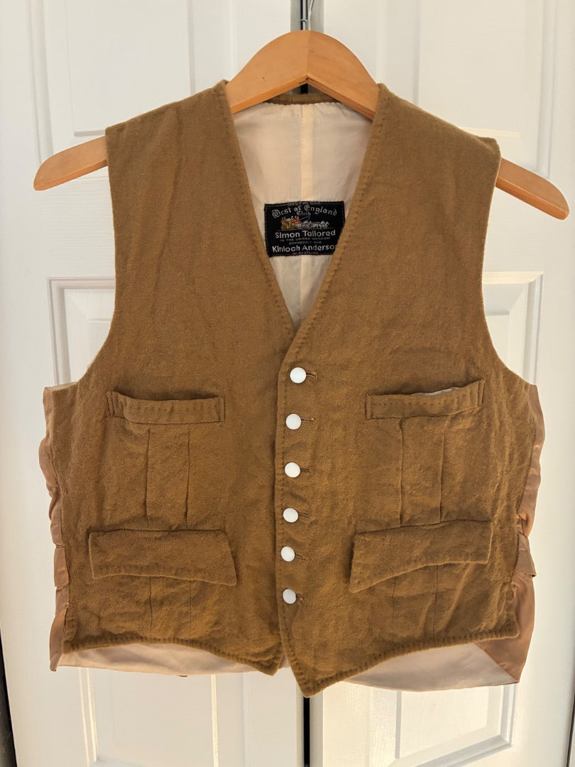 Vintage tan wool vest, M
