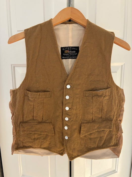 Vintage tan wool vest, M