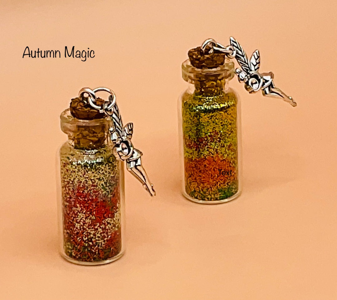 Silver, Red, Gold, Green Handmade Fairy Dust Necklace