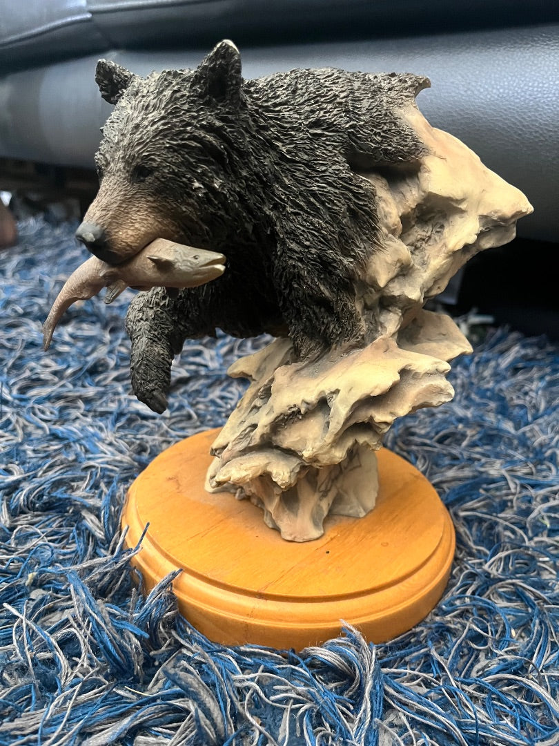 Bear with Fish statue Collectible