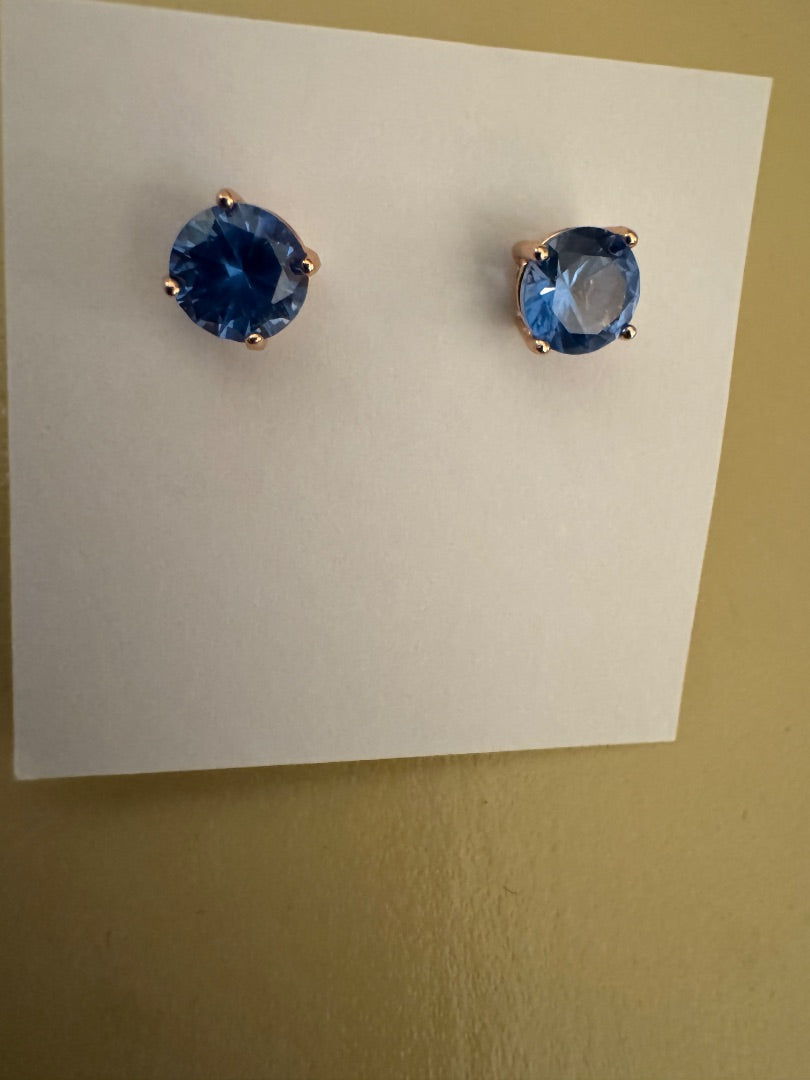 Sapphire color stud earrings