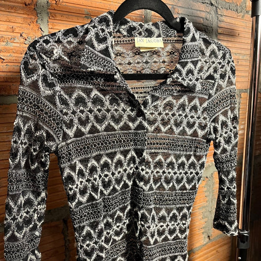 Sheer Heart Lace Button-Up, S/M