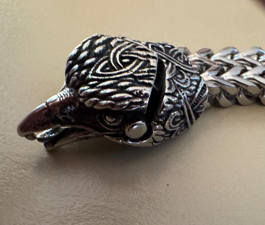 Eagle silvertone link bracelet