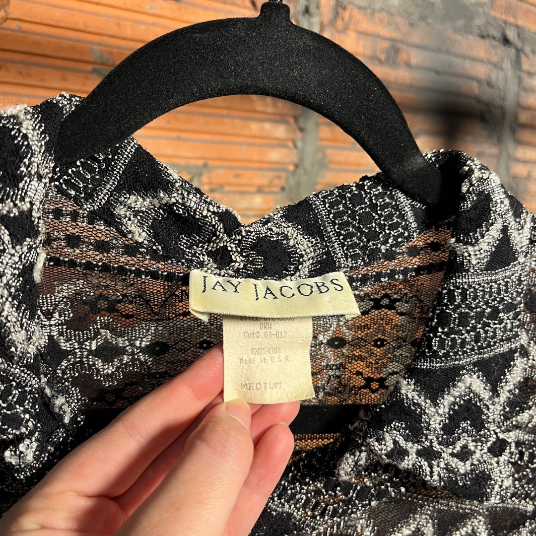 Sheer Heart Lace Button-Up, S/M