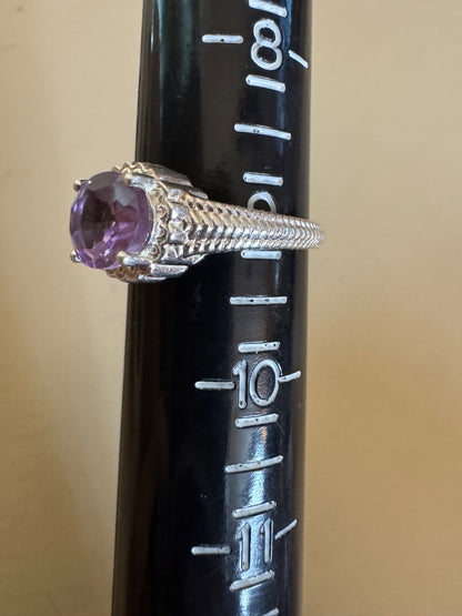 Amethyst 925 braided ring 8