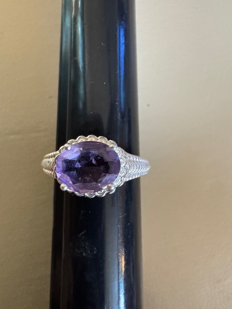 Amethyst 925 braided ring 8