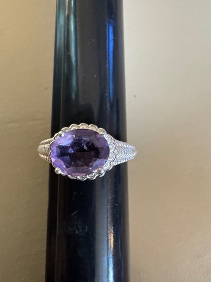 Amethyst 925 braided ring 8