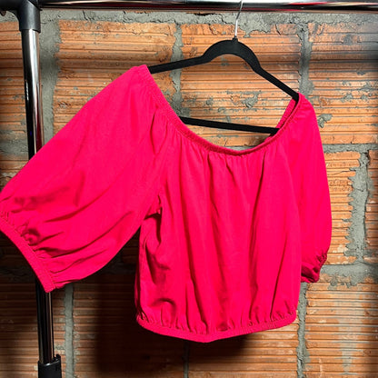 Off-Shoulder Cotton Shirt, M/L