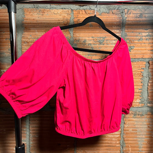 Off-Shoulder Cotton Shirt, M/L