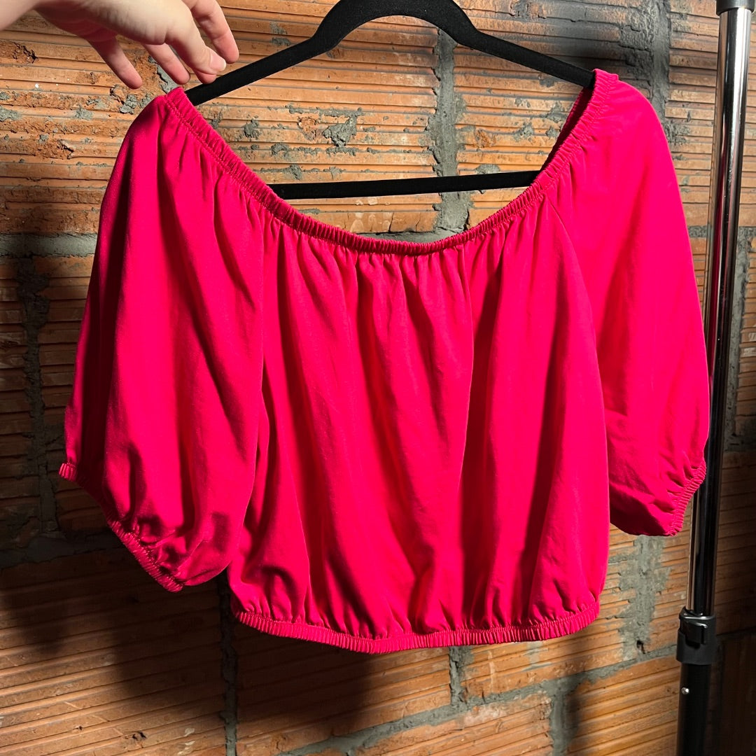 Off-Shoulder Cotton Shirt, M/L