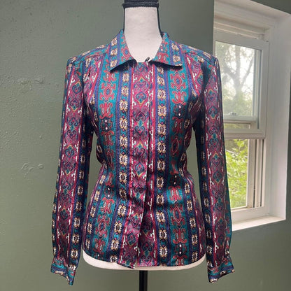 Gem Tone Funky Print Blouse, S