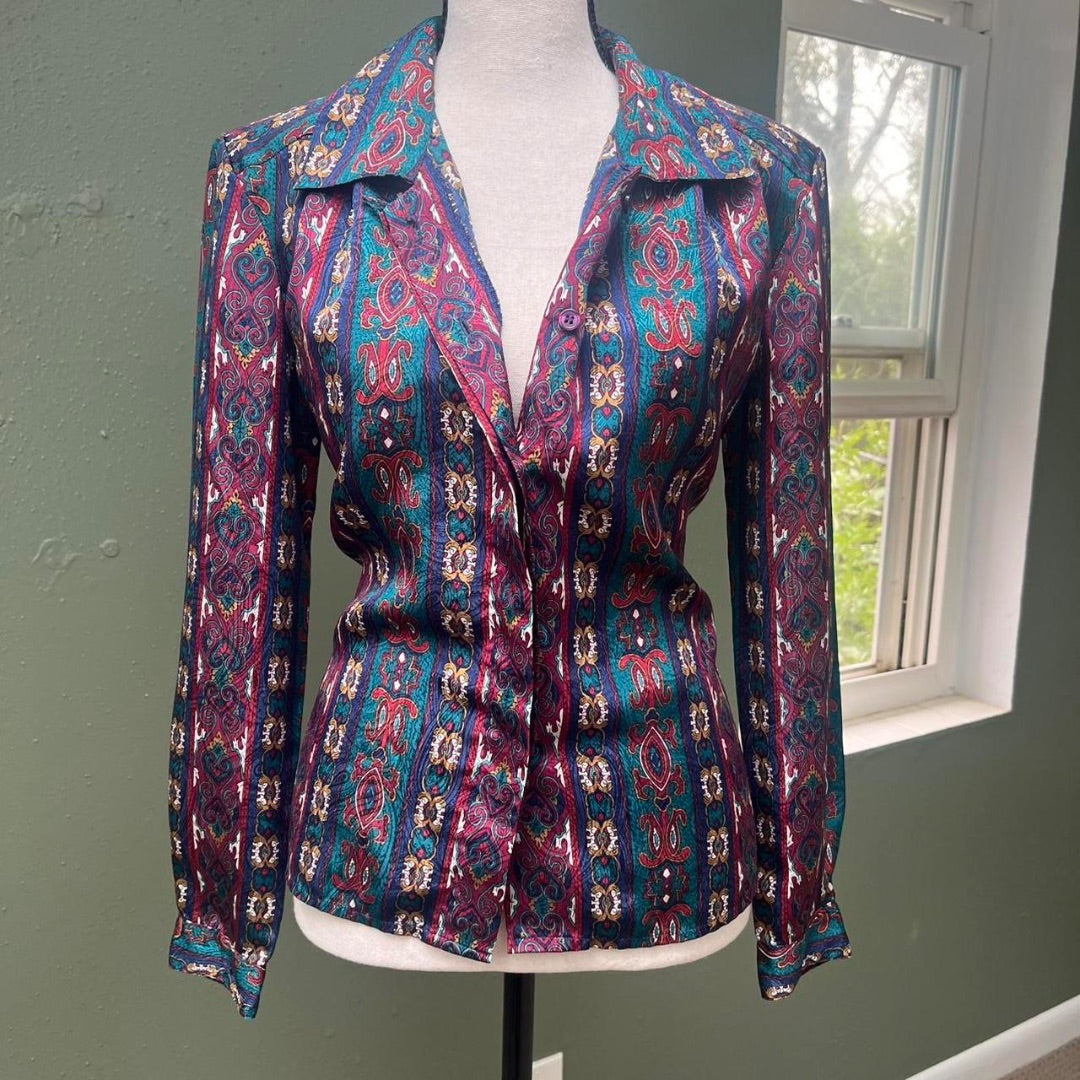 Gem Tone Funky Print Blouse, S