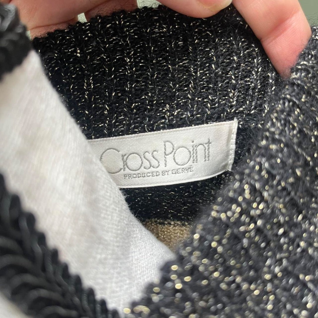 80s Gold Stripe Sweater, M/L