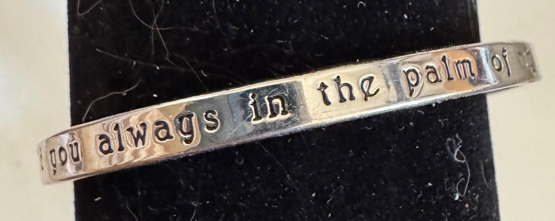 Silvertone Isaiah 41:13 cuff bracelet