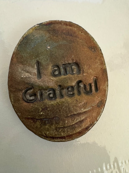 I am Grateful Cross stone