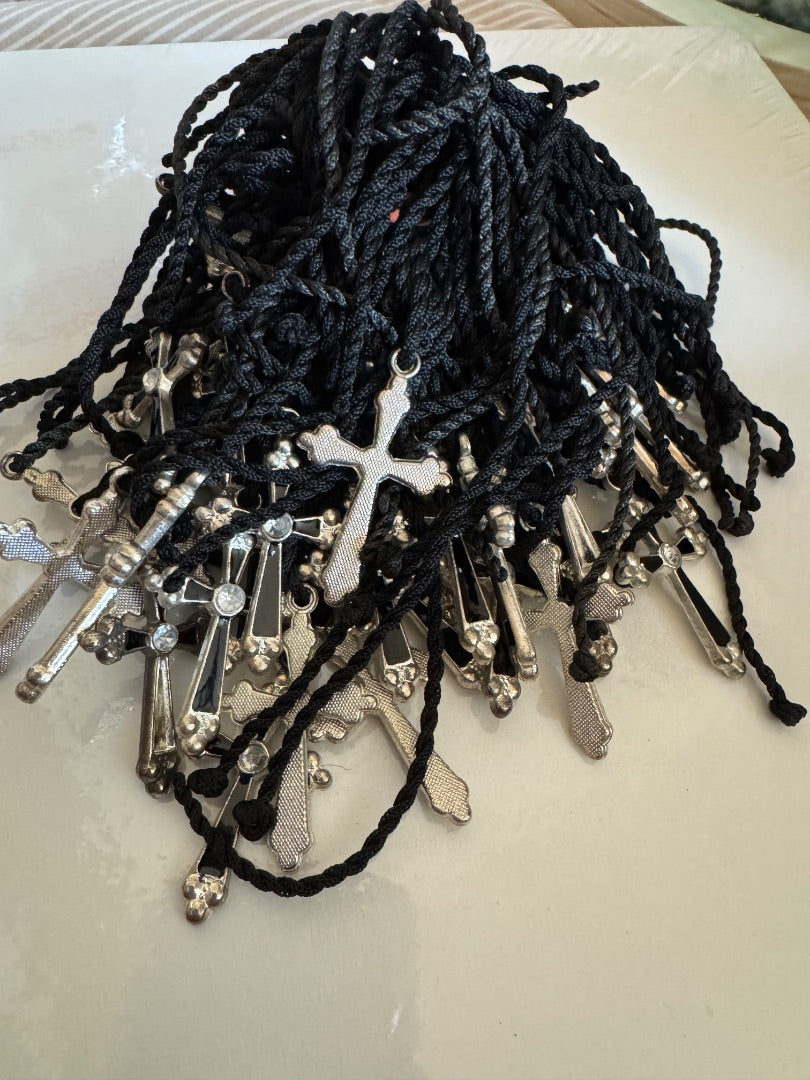 Bundle black cord crosses
