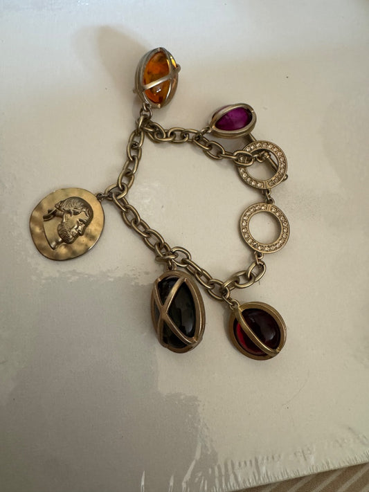 Goldtone bead Jesus bracelet