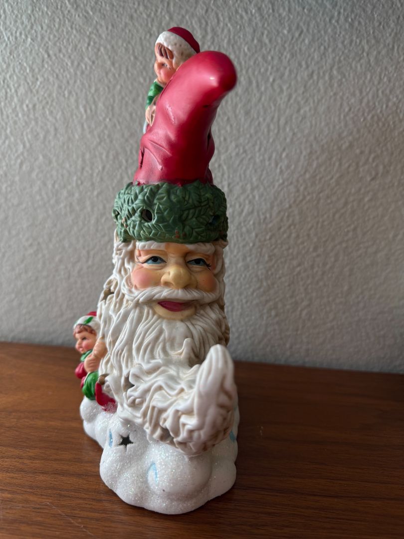 Vintage Ceramic Santa Tea light Holder