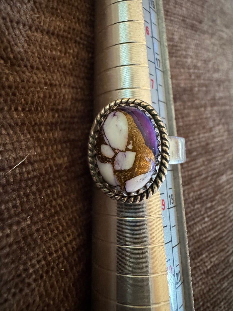 Purple dahlia 925 adjustable ring 8