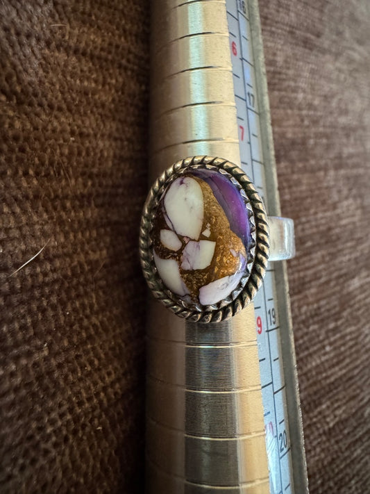 Purple dahlia 925 adjustable ring 8