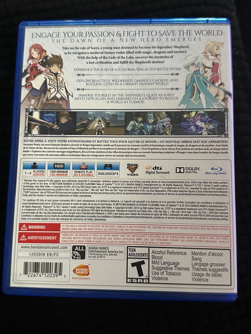 Tales of Zestiria - PS4 Game - USED, 8 x 5 x 1