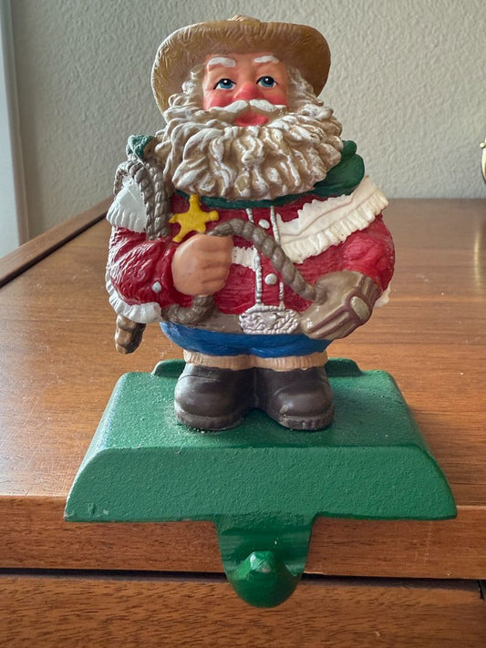 Vintage Western Santa Stocking Hook