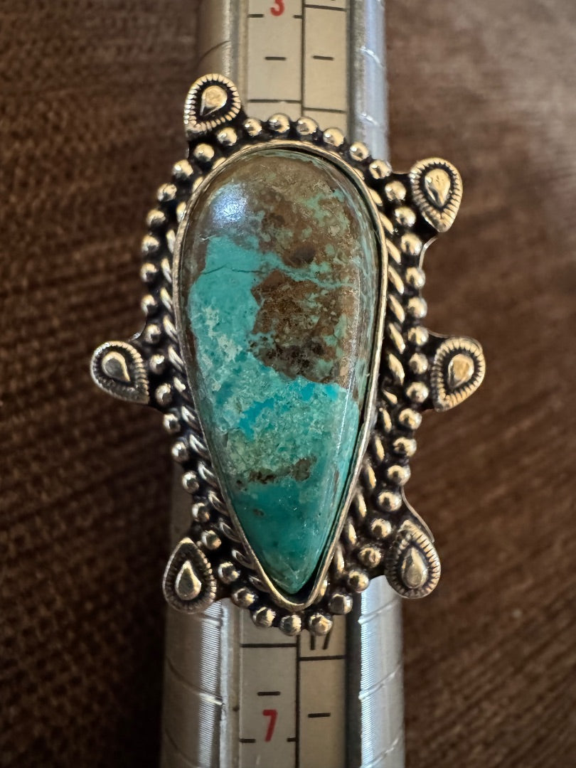 SW large stone Royston turq ring 5