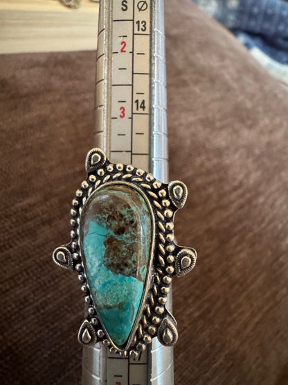 SW large stone Royston turq ring 5