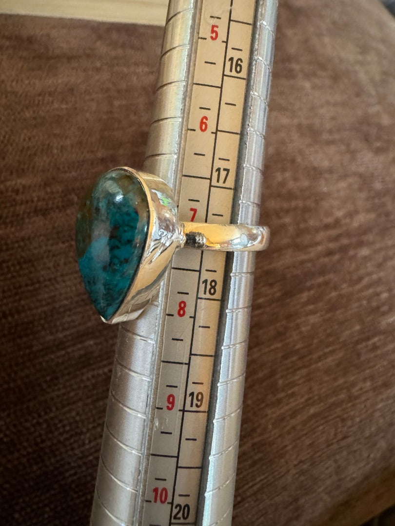 Chrysocolla 925 ring 7