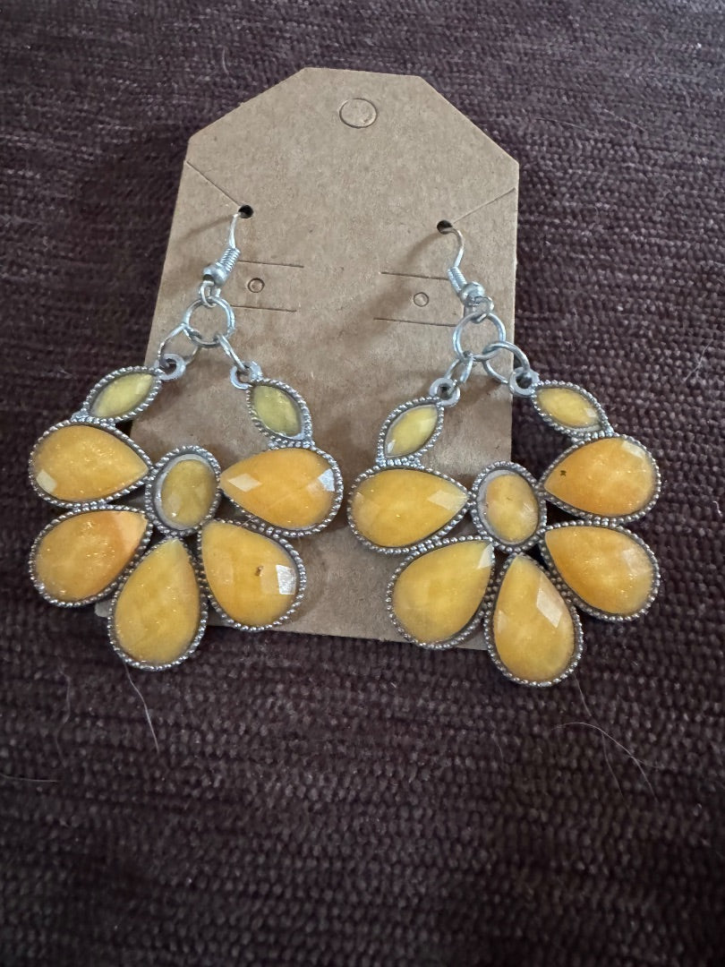 Yellow dangle earrings