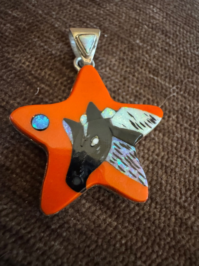 Inlay Horse Sterling Pendant