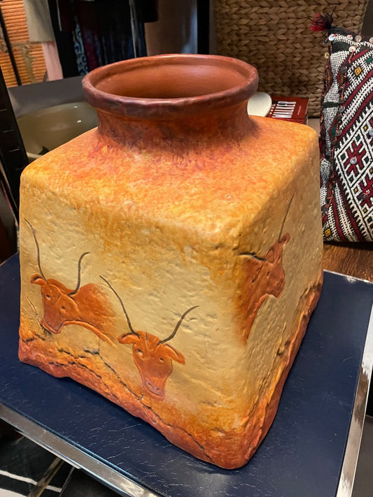 Red, gold Unknown Pottery vase