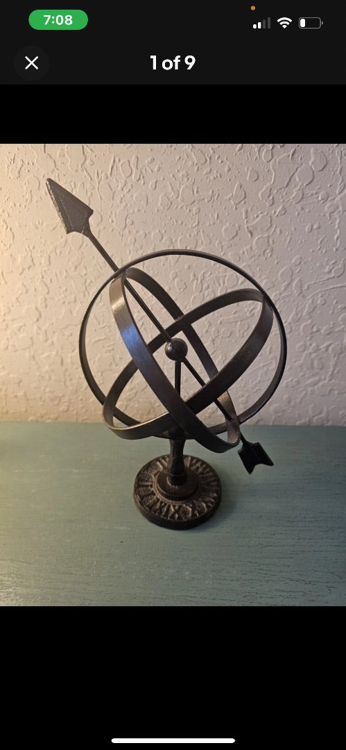 Metal armillary sphere