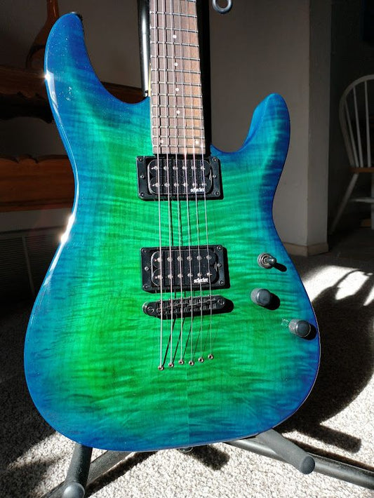 Schecter C-6 Elite Aquaburst Electric Guitar