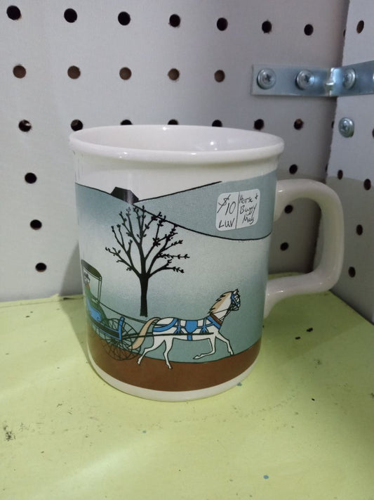 Blue Love mug Horse buggy, Small