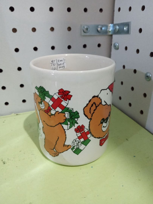 Red Unbranded Xmas bear mug, Small
