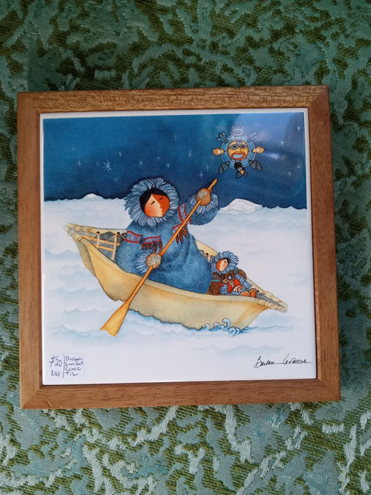 Barbara Lavallee Inuit Canoe tile