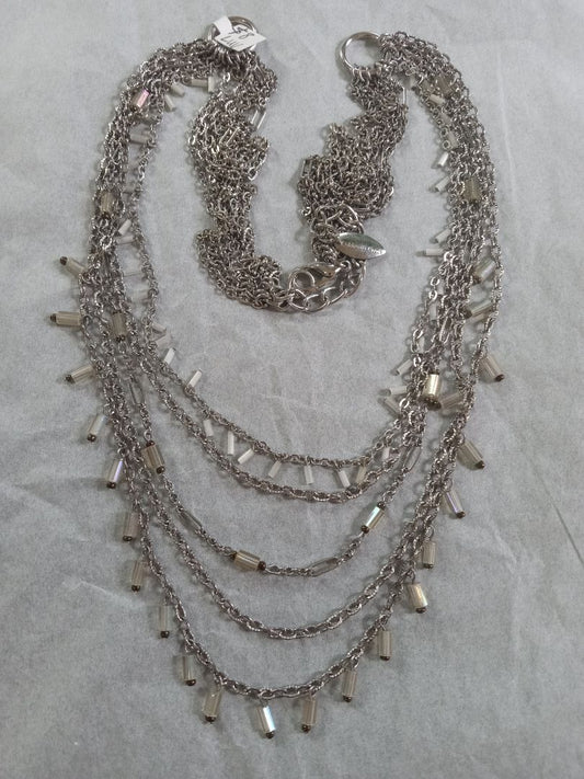 Silver Coldwater Creek Beaded multistrand necklace