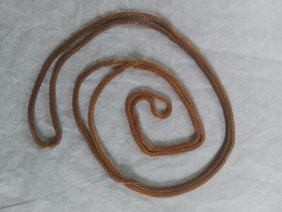 Gold  Mesh tube chain necklace