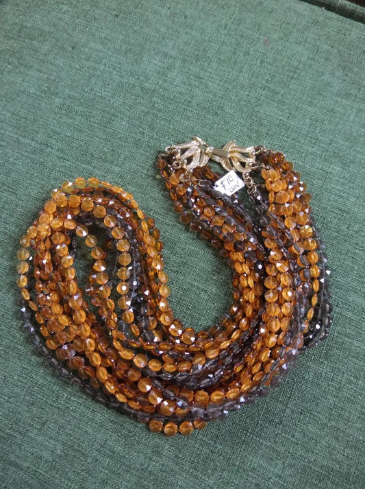 Orange  Vintage multistrand necklace