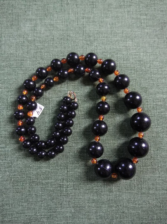 Black  Vintage beaded necklace