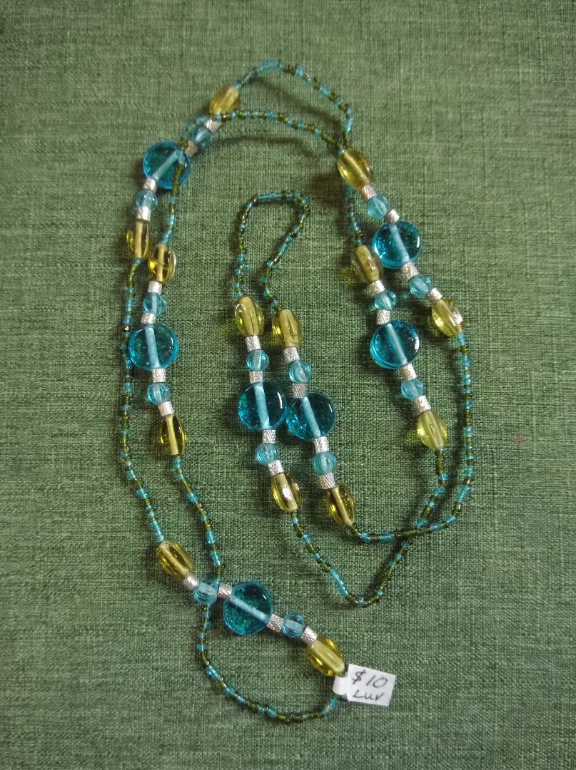 Blue  Glass beaded necklace