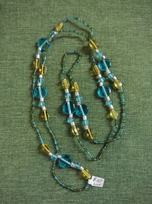Blue  Glass beaded necklace