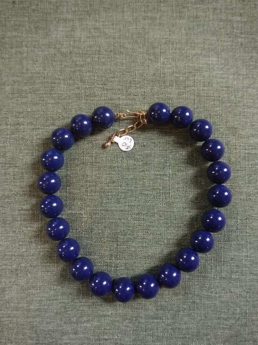Navy blue  Vintage chunky beaded necklace