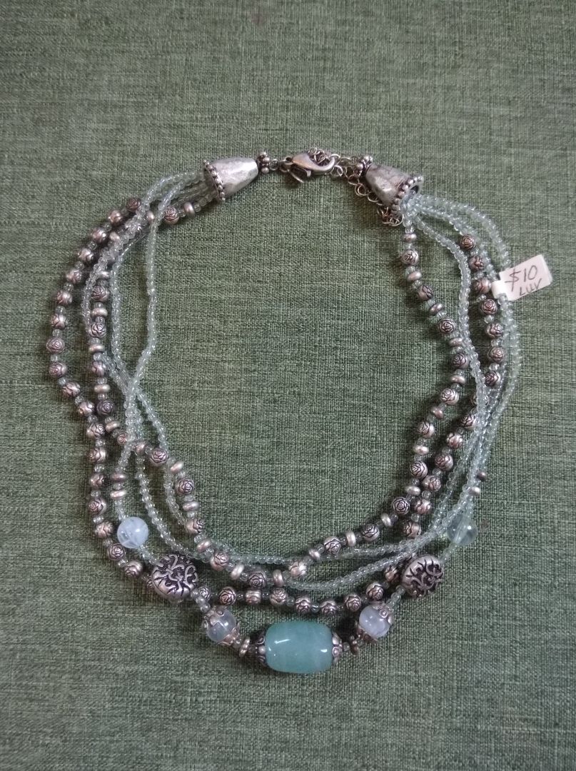 Green Premier designs Beaded multistrand necklace