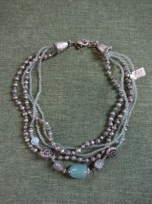 Green Premier designs Beaded multistrand necklace