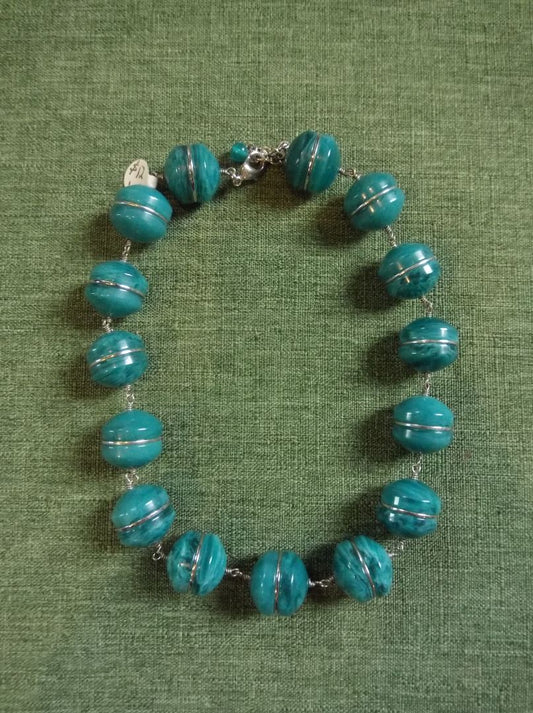 Blue  Chunky bead necklace